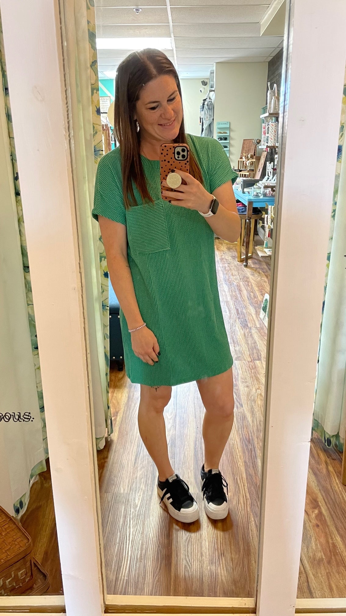 Kelly Green Ribbed Mini Dress