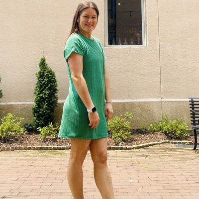 Kelly Green Ribbed Mini Dress