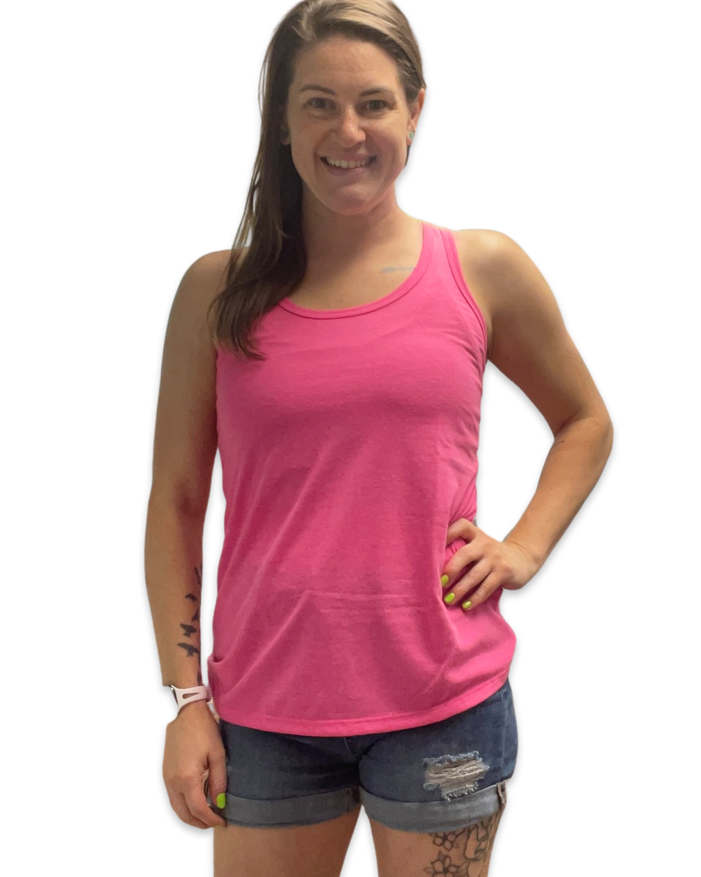 Hot Pink Soft Touch Semi-Fitted Tank Top