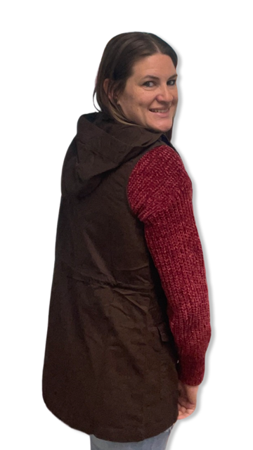 Americano Drawstring Utility Vest with Hood