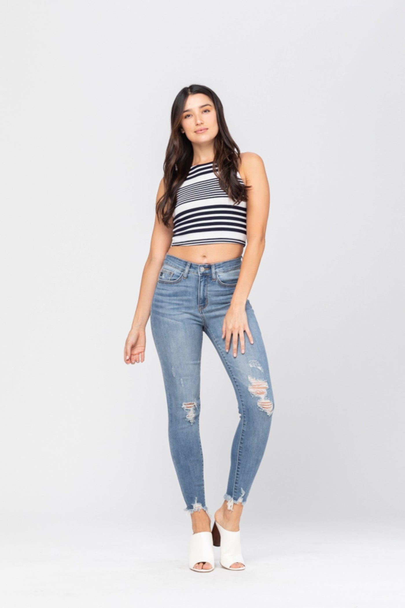 Judy Blue Jeans Fray Hem Skinny