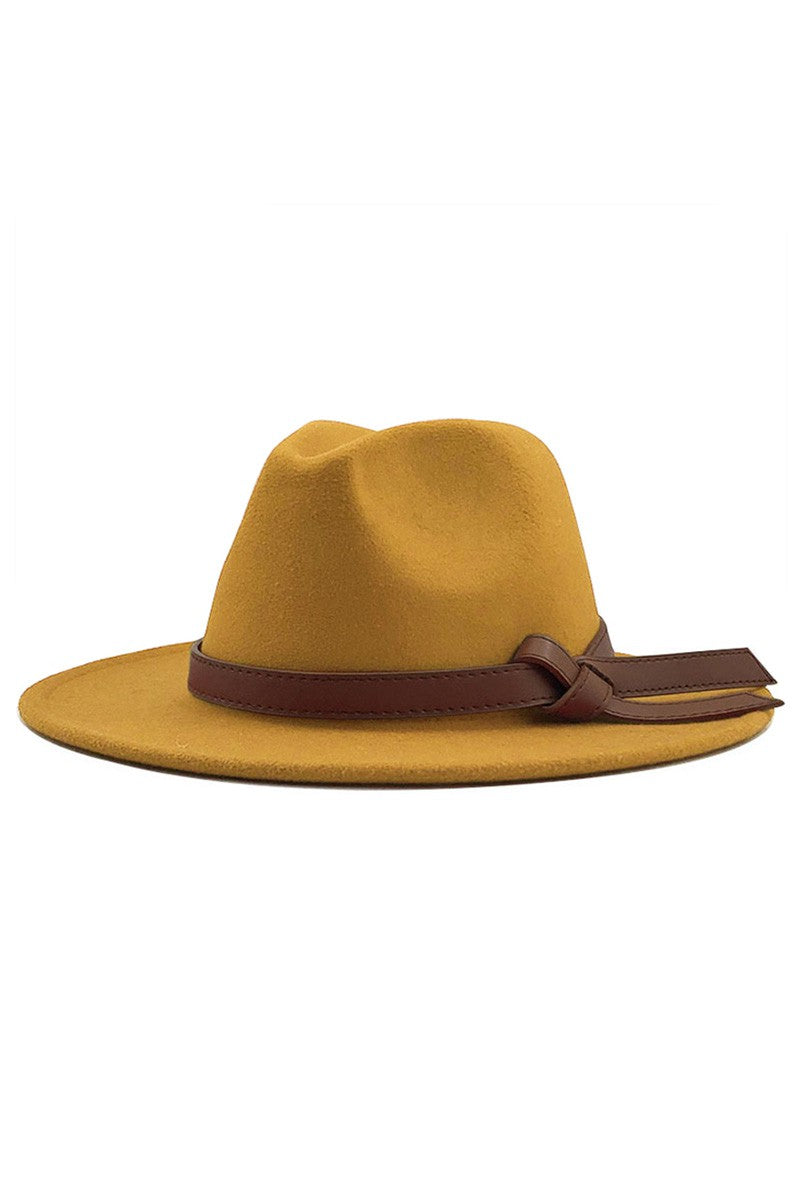 Camel Tied Band Trendy Panama Hat