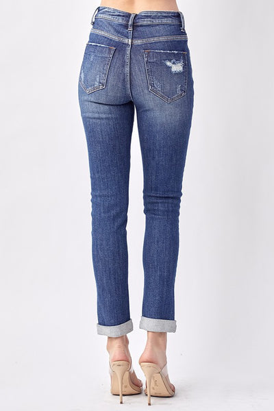 Risen Jeans High Waisted Button Fly Skinny Jeans