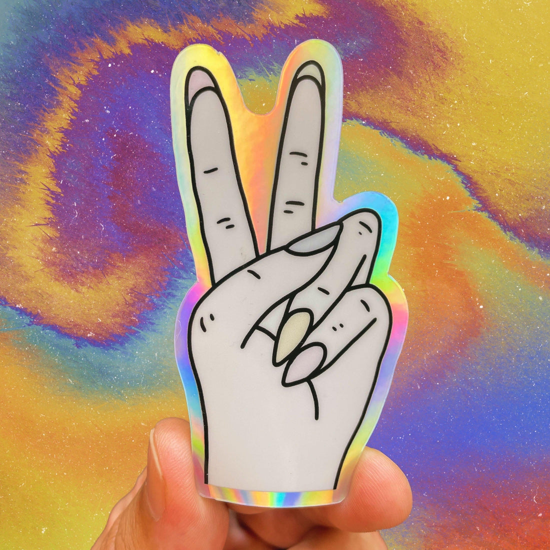 Holographic Peace Sign Sticker