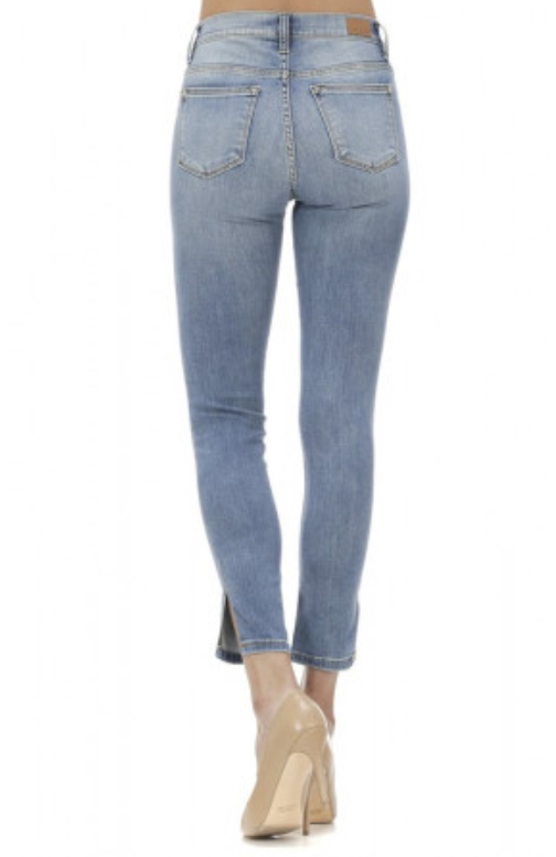 Judy Blue Jeans Medium Blue Side Slit Ankle Denim