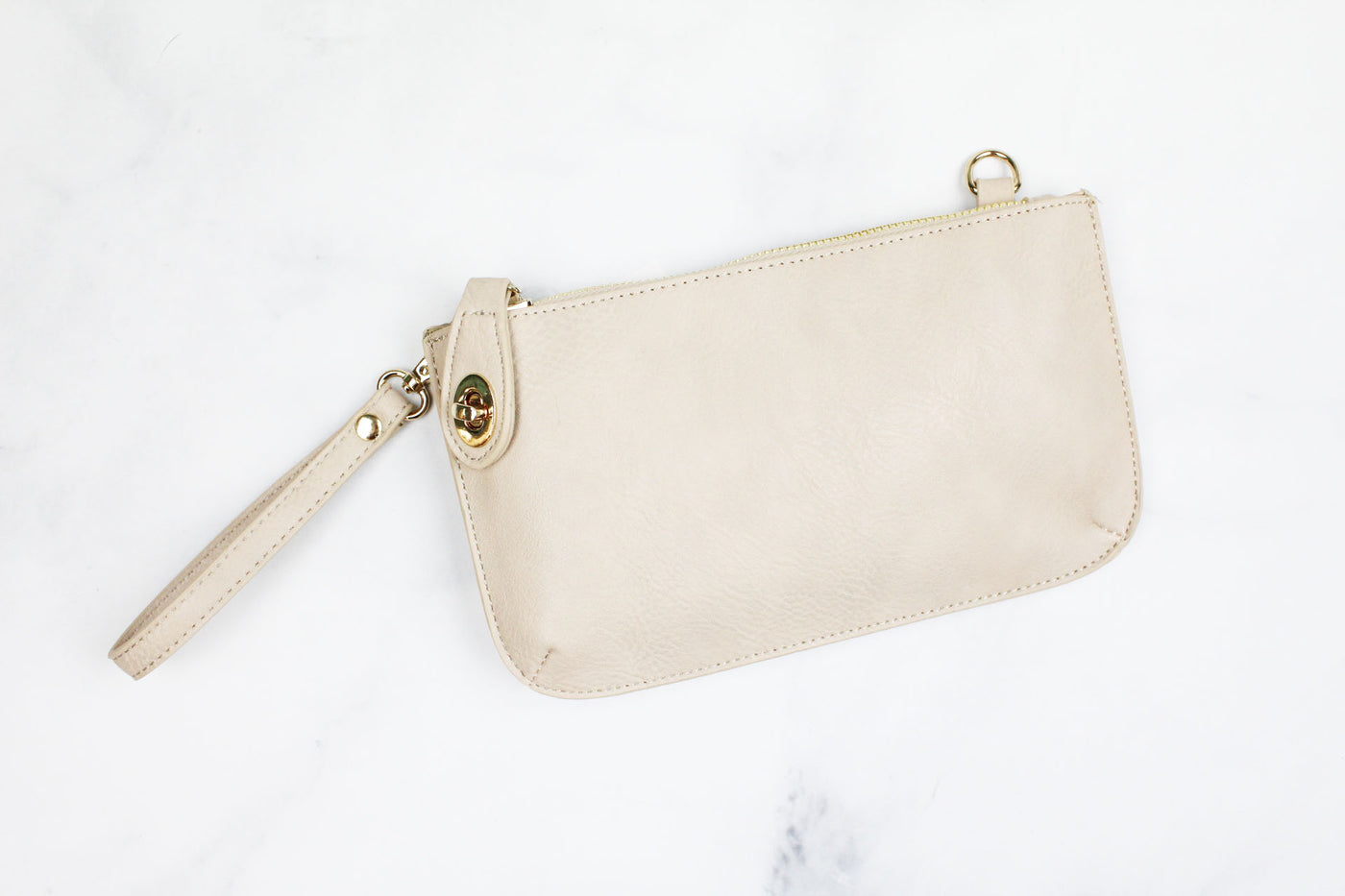 Taupe Suede Clutch Crossbody