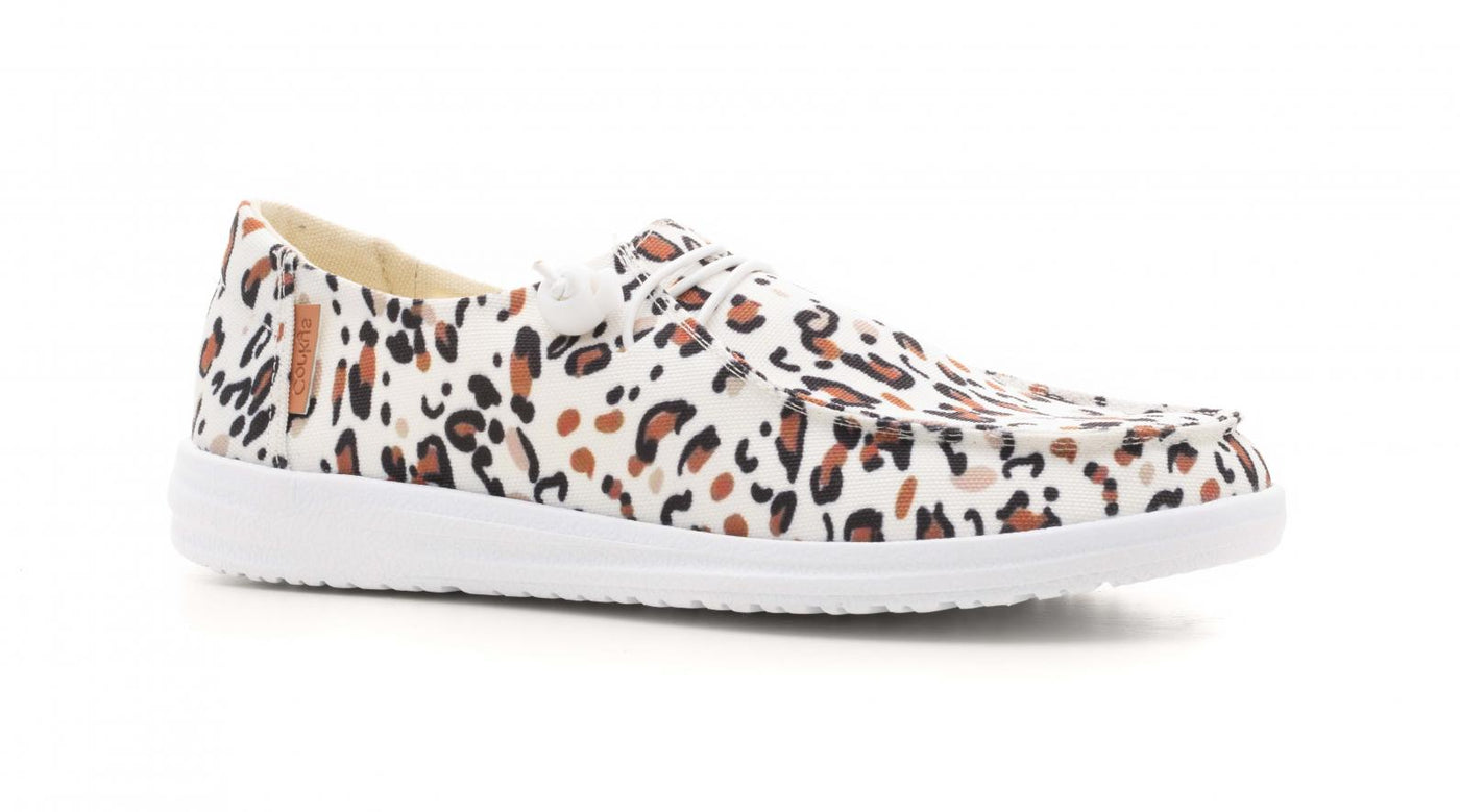 White Leopard Corkys Footwear Kayak Slip On Sneaker