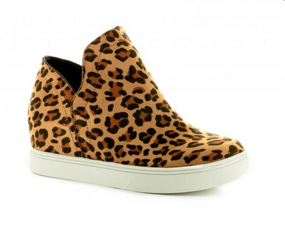 Leopard Corkys Footwear Jersey Sneaker Wedge