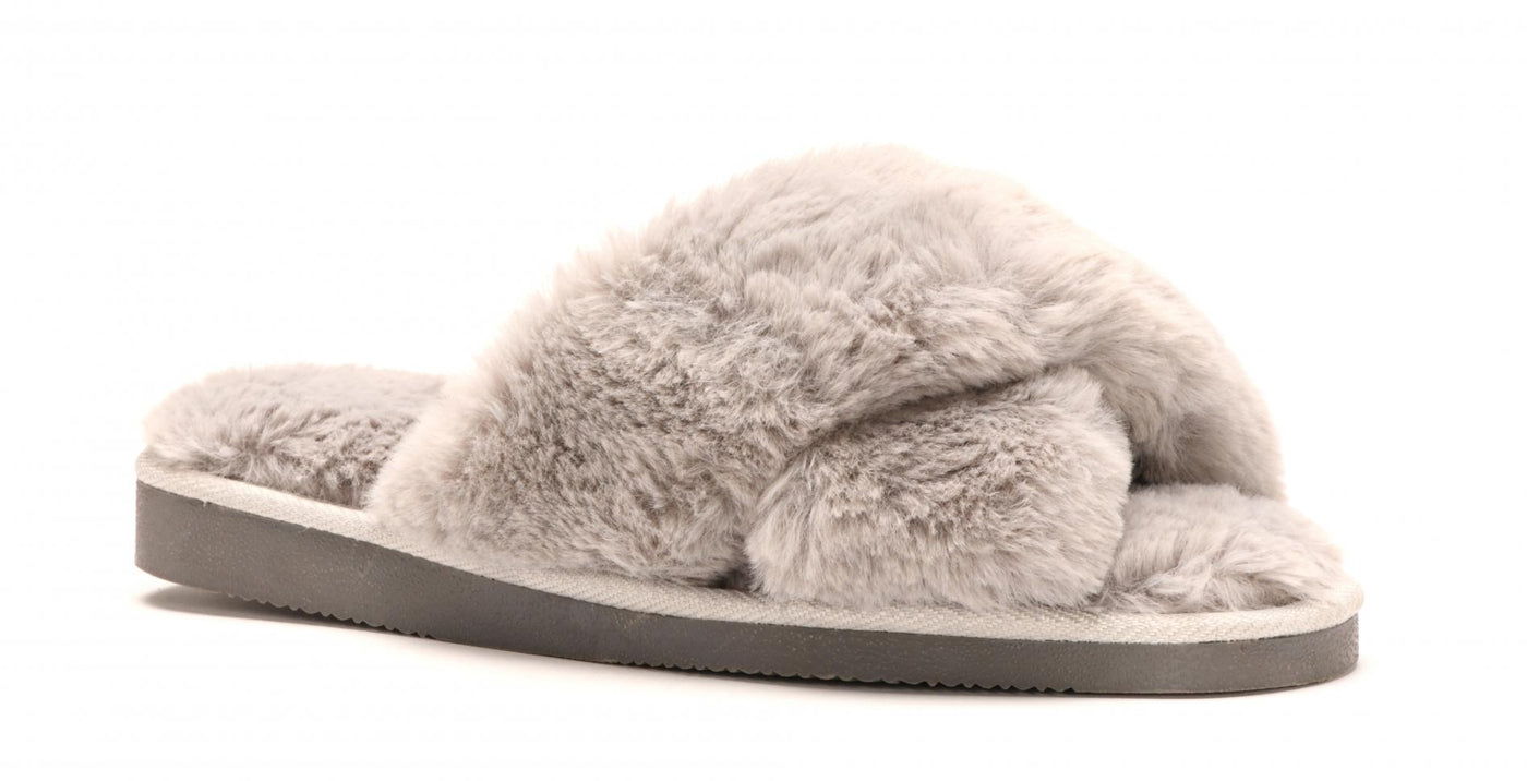 Grey Corkys Footwear Slumber Faux Fur Slippers