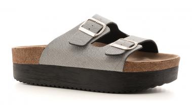 Silver Sparkle Corkys Footwear Tabloid Platform Sandals