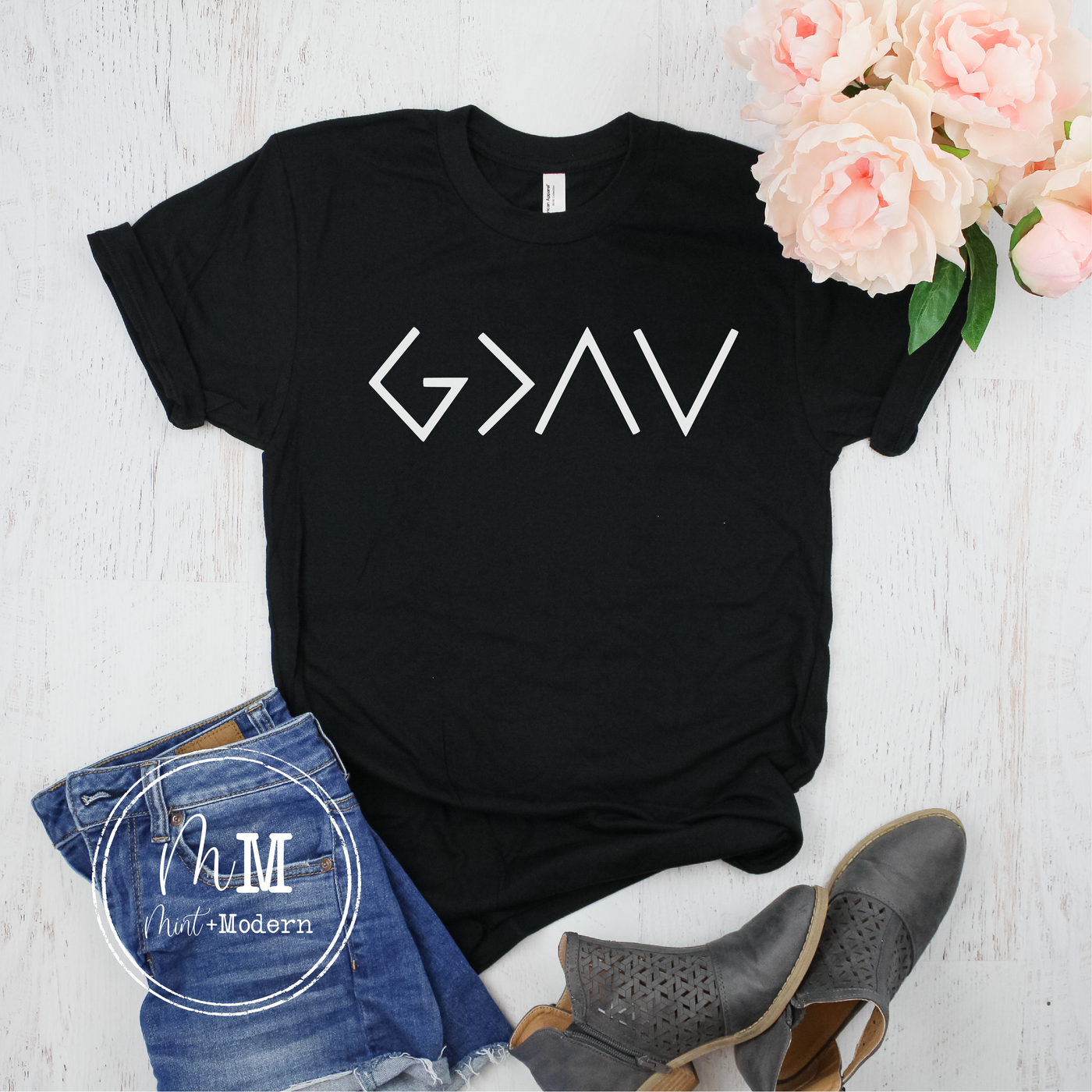 God is Greater than the Highs and Lows Short Sleeve Shirt