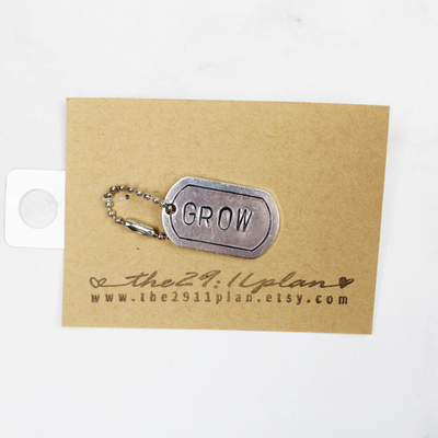 Hand Stamped One Word Project Keychain