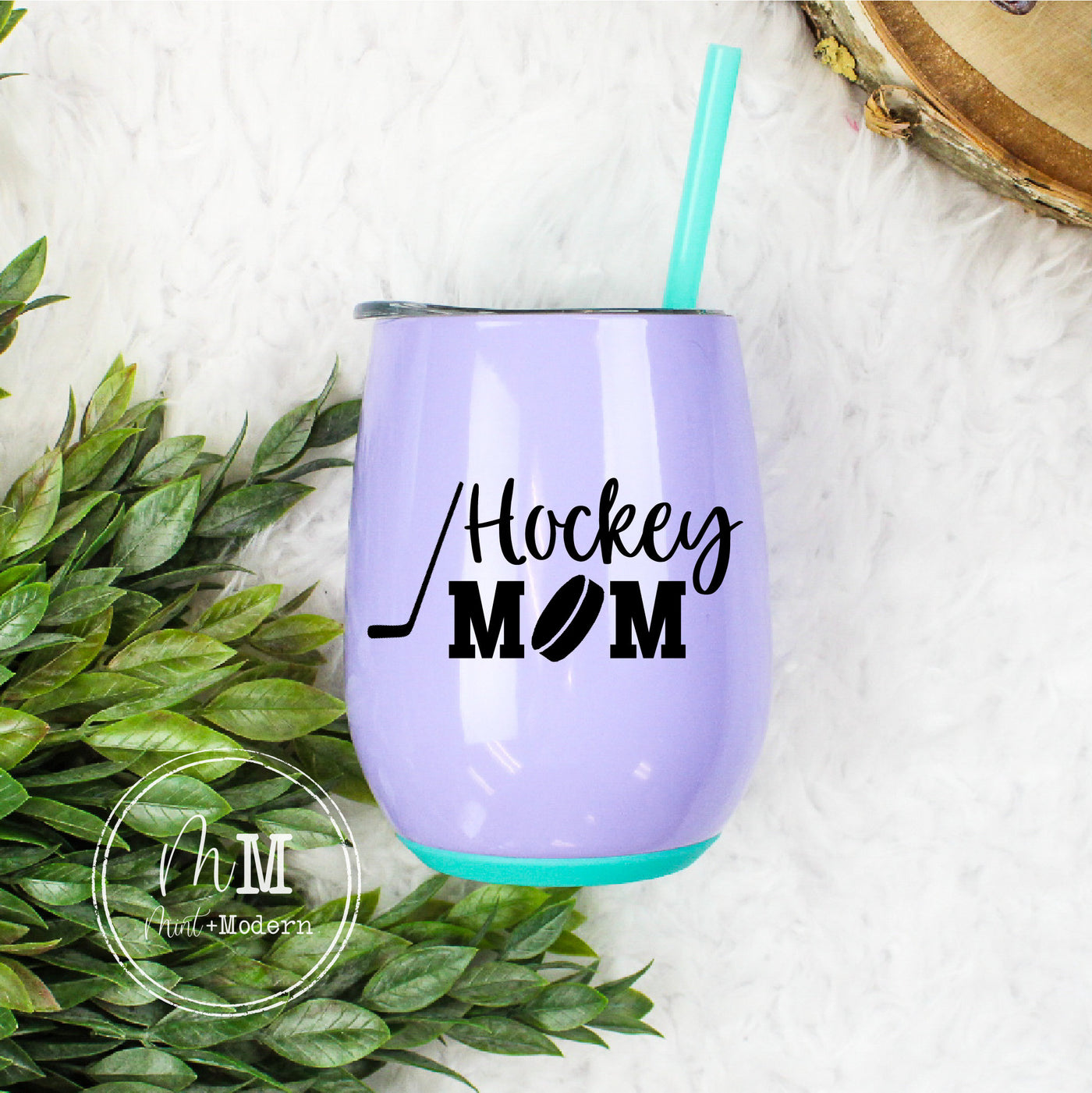 Hockey Mom 14oz Wine Tumbler - Stemless Wine Tumbler - Authentic Swig - Hockey Tumbler