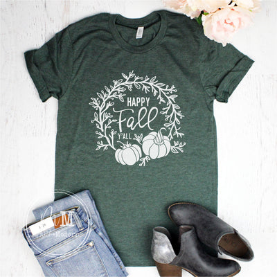 Happy Fall Y'all Shirt - Fall Tee - Pumpkin Shirt