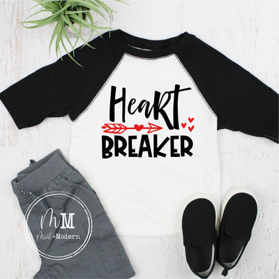 Heart Breaker Raglan - Toddler Valentine's Day Shirt