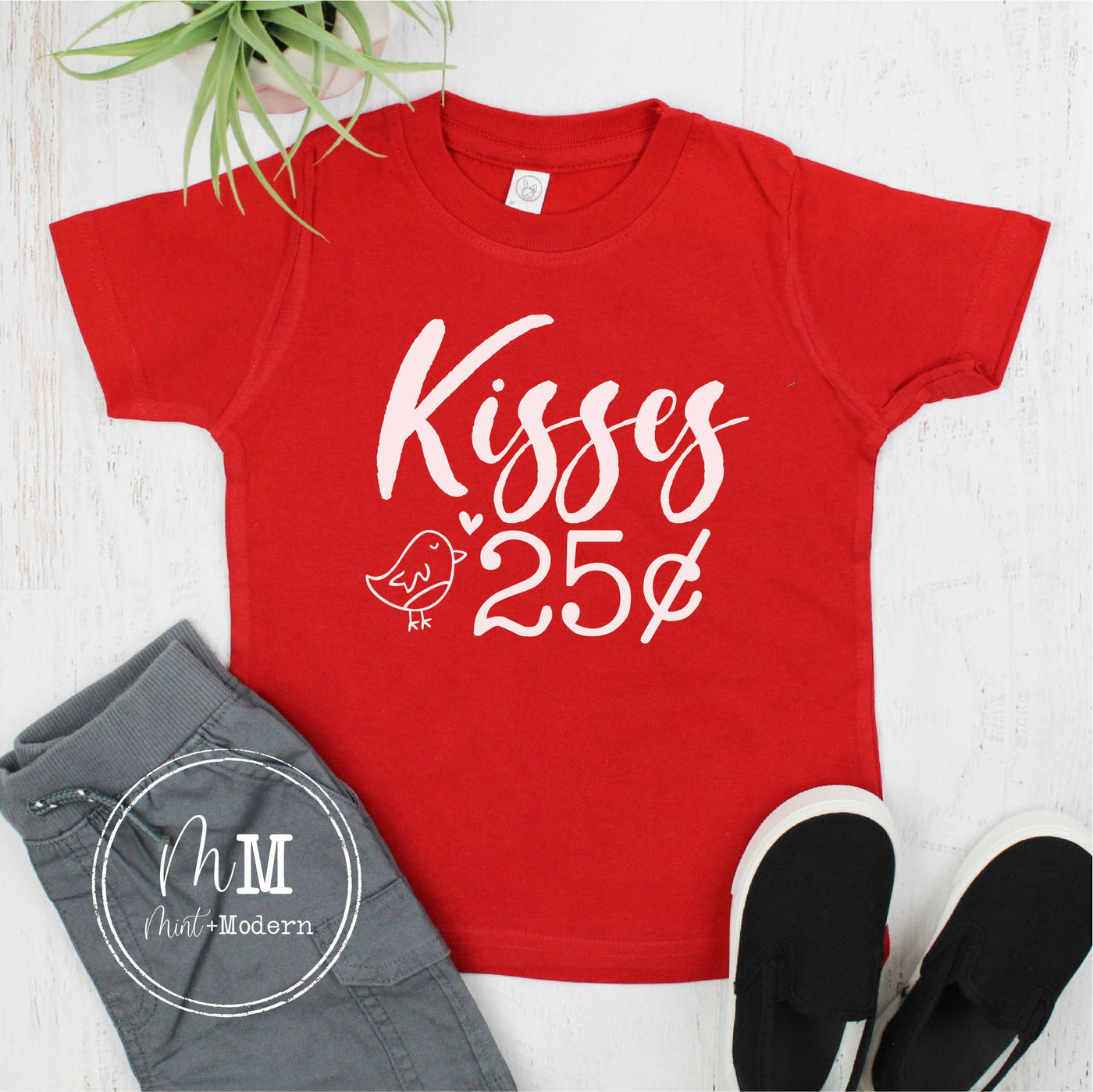 Kisses 25 Cents Valentine's Day Shirt - Toddler Valentine's Day Shirt