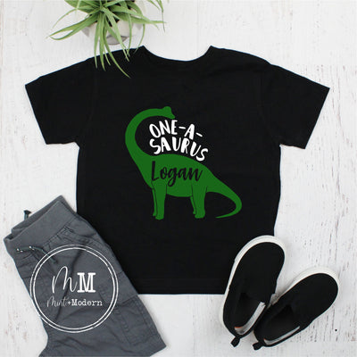 One-A-Saurus Dinosaur Toddler Boy's Birthday Shirt