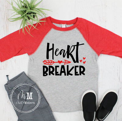 Heart Breaker Raglan - Toddler Valentine's Day Shirt