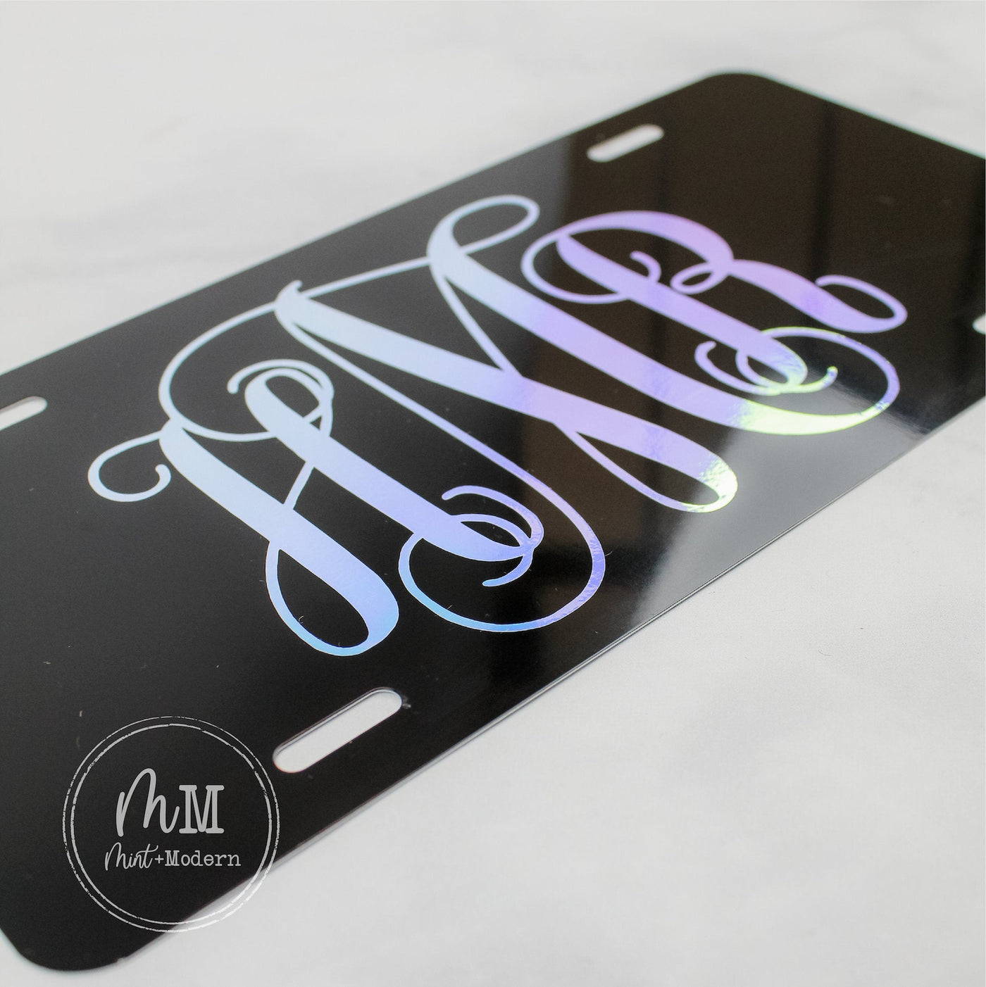 Holographic Monogram Front License Plate