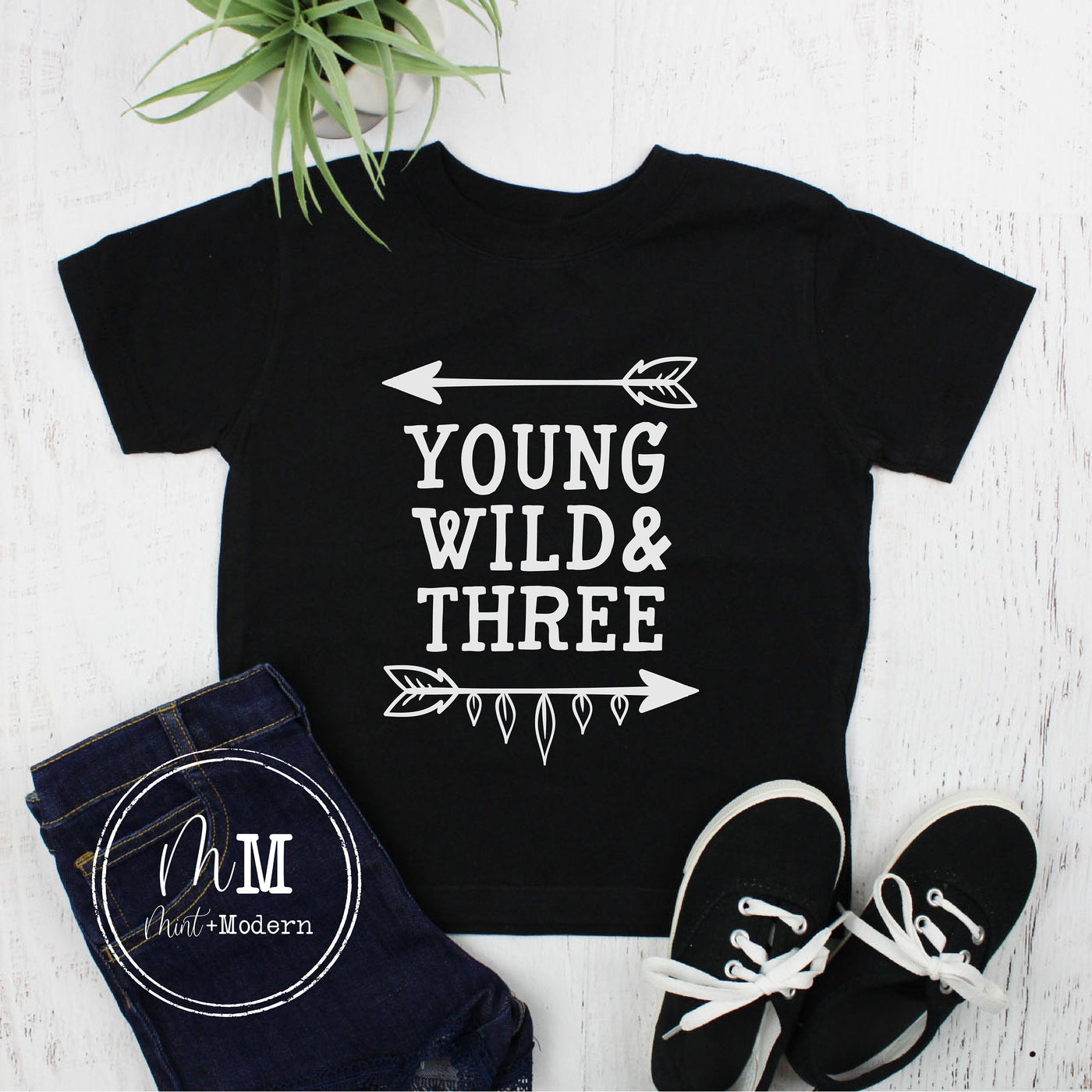 Young Wild and Three Birthday Shirt - Young Wild Three Shirt - Third Birthday Shirt