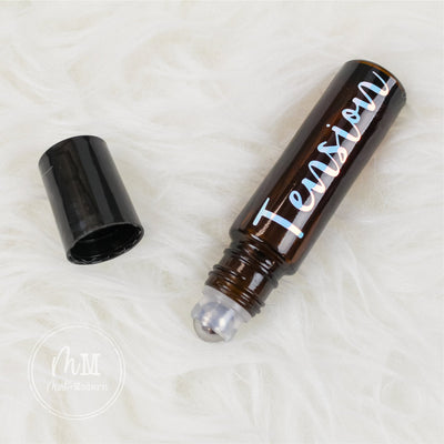 10ml Amber Essential Oil Roller Bottle with Holographic Label