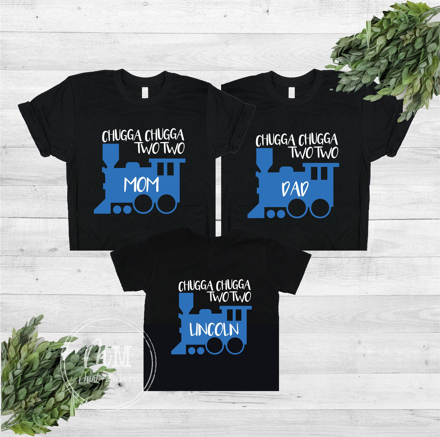Chugga Chugga Two Two Train Shirt Family Set