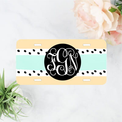 Retro Monogram Front License Plate