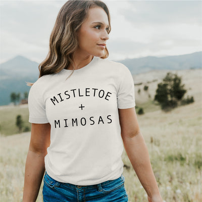 Mistletoe and Mimosas - Christmas Tee - Holiday Shirt
