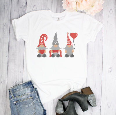 Valentine's Gnome Trio Short Sleeve Shirt - Full Color Shirt