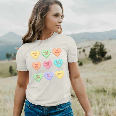 Valentine's Conversation Heart Short Sleeve Shirt - Full Color Shirt
