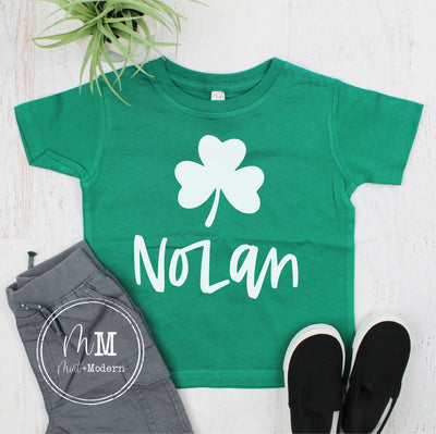 Clover Monogram Youth Shirt - St Patrick's Day Toddler Shirt