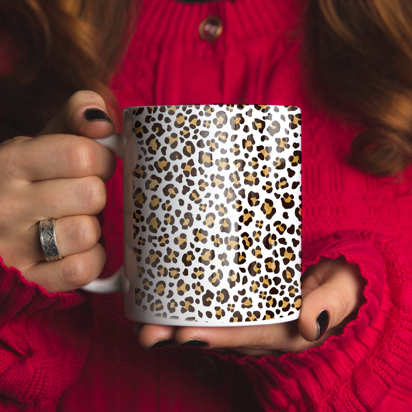 Snow Leopard Print Ceramic Coffee Mug 11oz