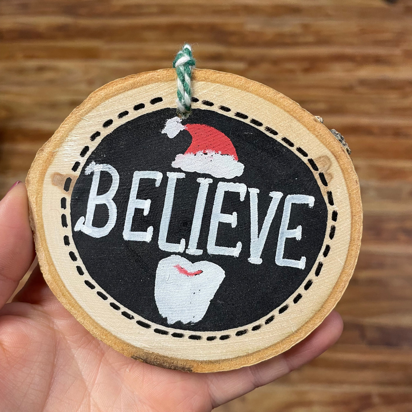 Hand Painted Wood Slice Ornaments