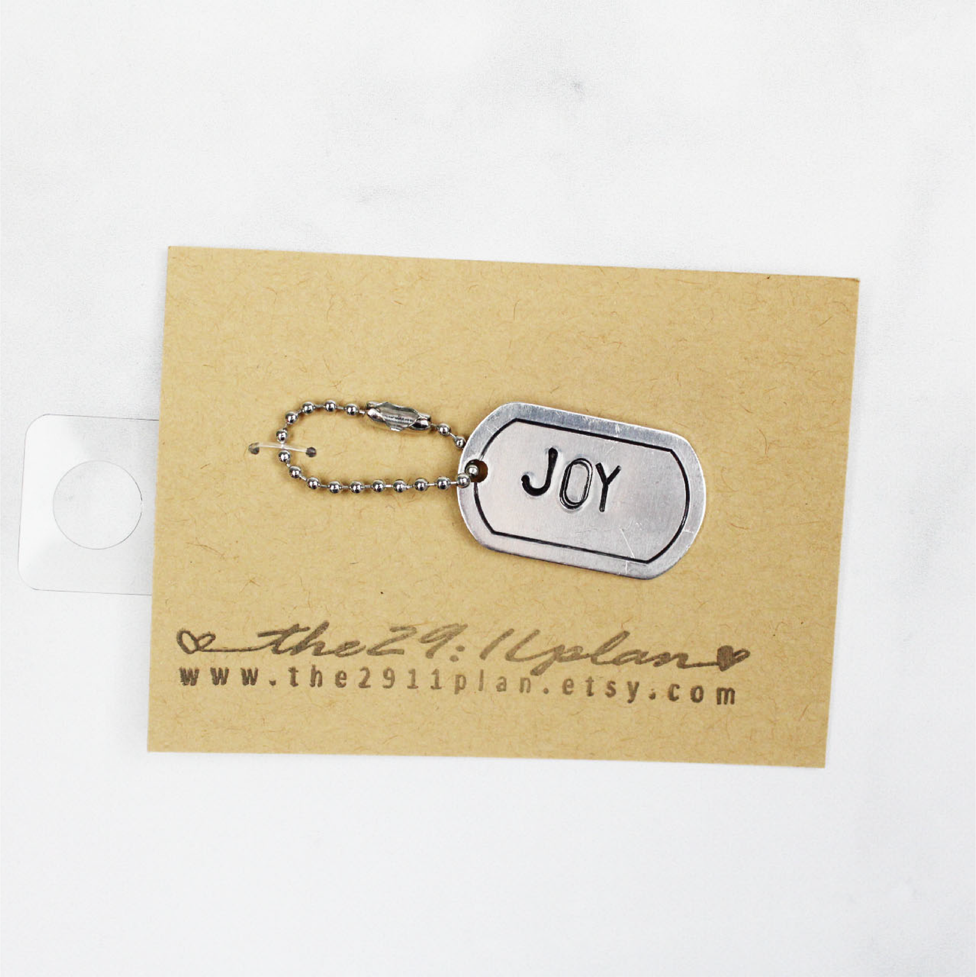 Hand Stamped One Word Project Keychain