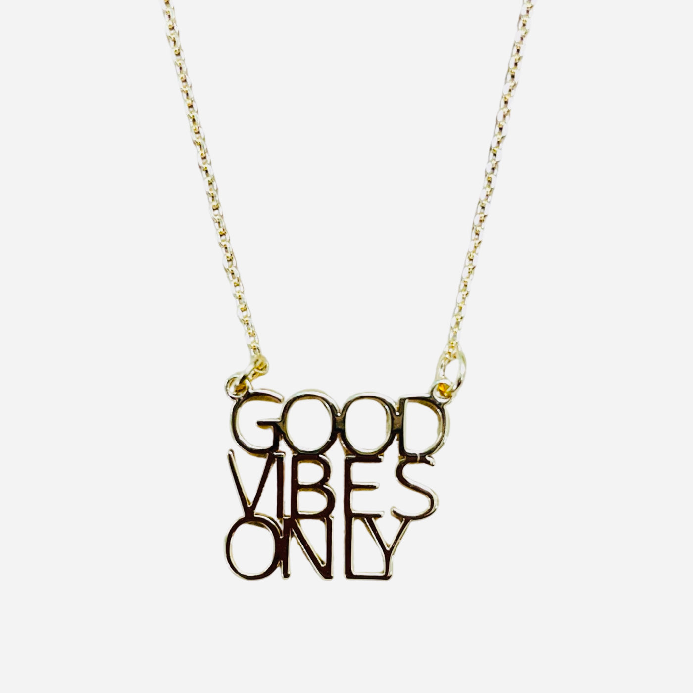 Gold Good Vibes Only Necklace